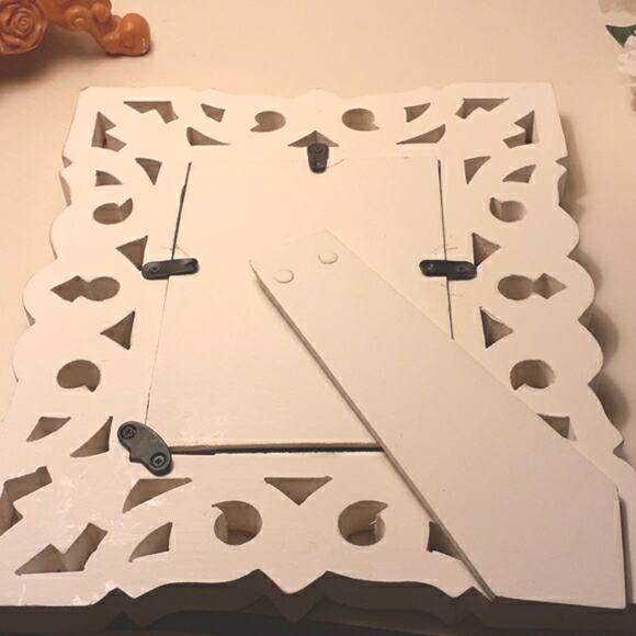 Carved White Wood Picture Frame Desk Mini Bulletin Board Push Pins Office Home - Picture 5 of 8